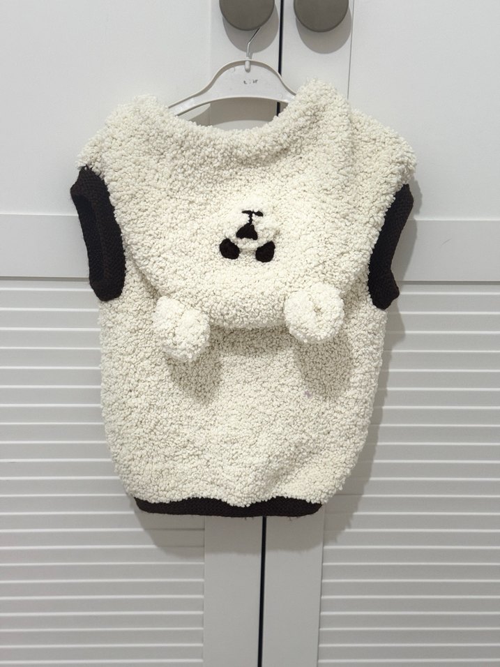 Örgü Desenli Kolsuz Yelek - Görsel 2