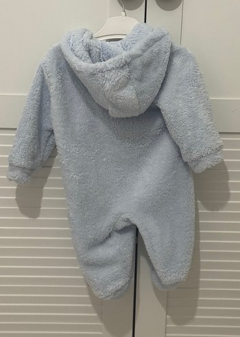 Mavi Peluş Bebek Tulumu Ayıcık Detaylı - Görsel 2