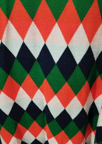 Renkli Desenli  Kadın Kazak - Görsel 4