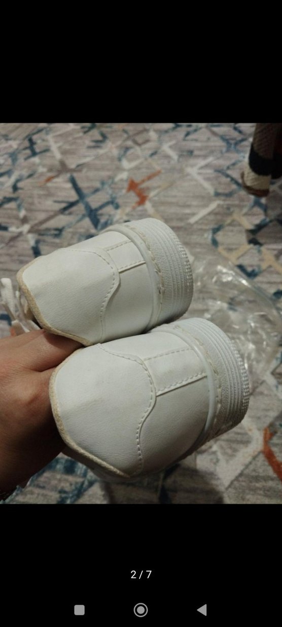 Beyaz Bağcıklı Spor Ayakkabı - Görsel 5