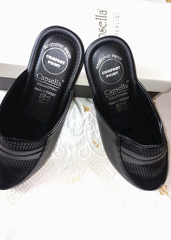 Capsella Siyah Elastik Bantlı Platform Terlik - Görsel 5