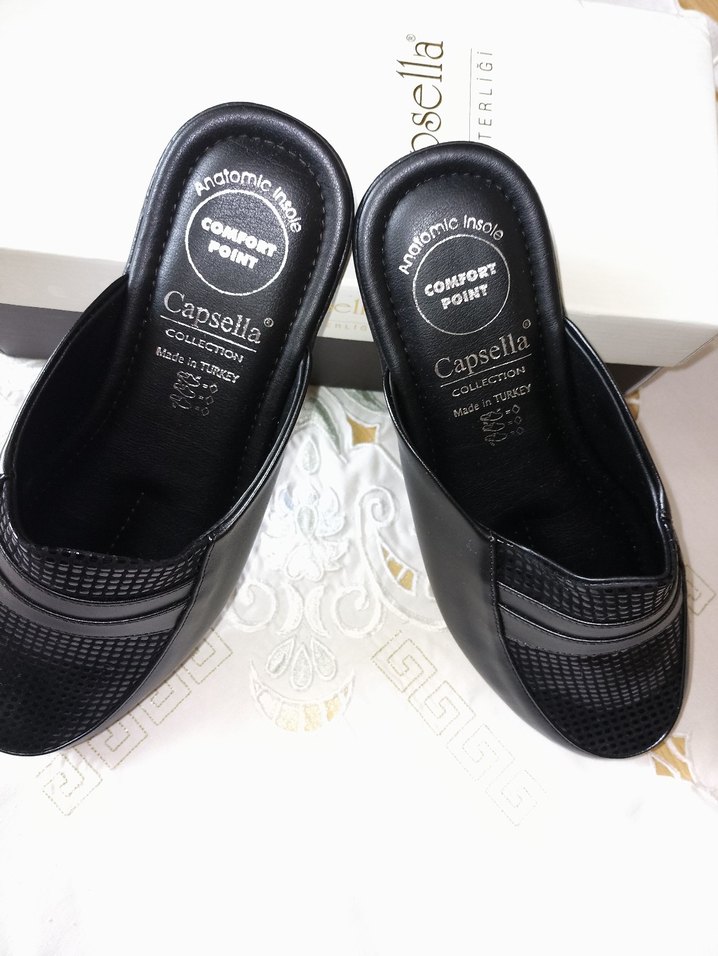 Capsella Siyah Elastik Bantlı Platform Terlik - Görsel 5