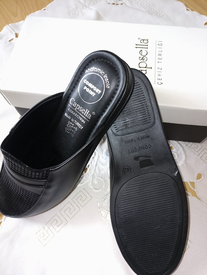 Capsella Siyah Elastik Bantlı Platform Terlik - Görsel 3