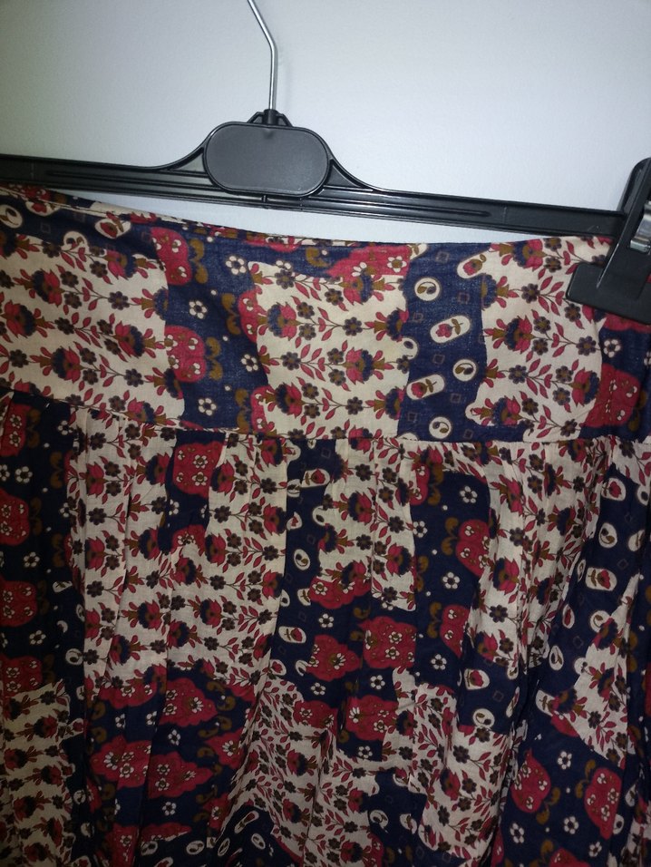 Desenli Bohem Hamile Midi Etek - Görsel 5