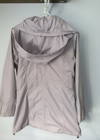 Bej Midi Kadın yağmurluk Fermuarlı Cepli - Görsel 6