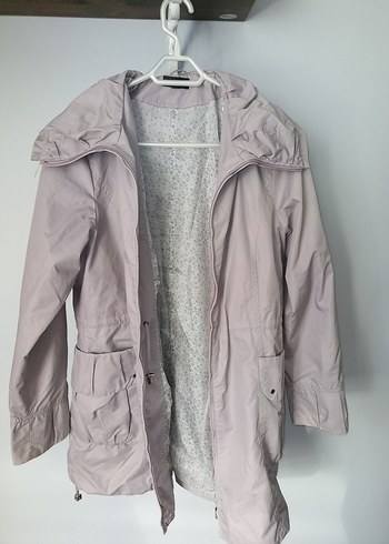 Bej Midi Kadın yağmurluk Fermuarlı Cepli - Görsel 3