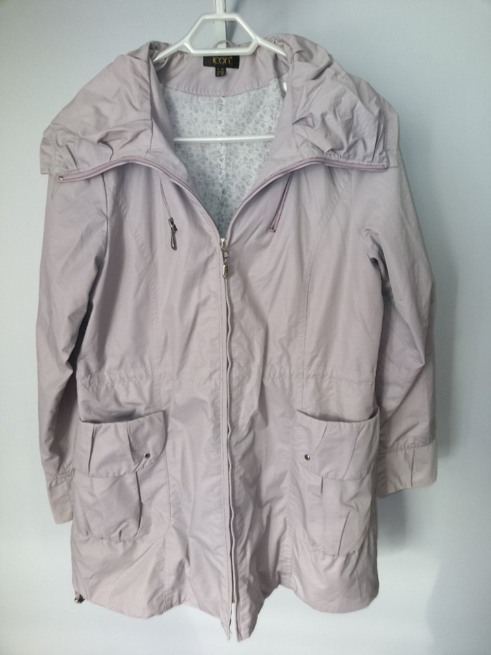 Bej Midi Kadın yağmurluk Fermuarlı Cepli - Görsel 2