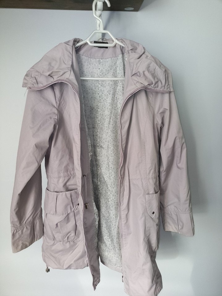 Bej Midi Kadın yağmurluk Fermuarlı Cepli - Görsel 3