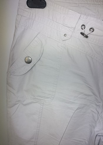 Gri Kemerli Rahat Kesim Kadın Keten Pantolon - Görsel 3