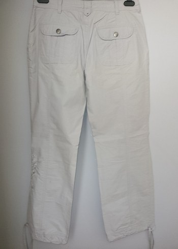 Gri Kemerli Rahat Kesim Kadın Keten Pantolon - Görsel 4