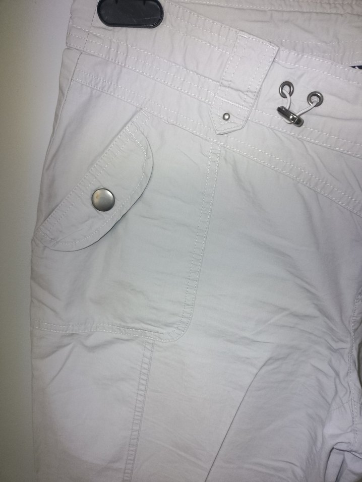 Gri Kemerli Rahat Kesim Kadın Keten Pantolon - Görsel 3