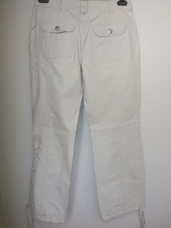 Gri Kemerli Rahat Kesim Kadın Keten Pantolon - Görsel 4