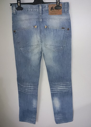 Kadın Mavi Denim Kemerli Midi Jean - Görsel 5
