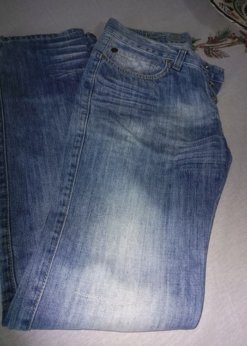 Kadın Mavi Denim Kemerli Midi Jean - Görsel 9