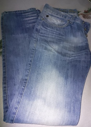 Kadın Mavi Denim Kemerli Midi Jean - Görsel 10