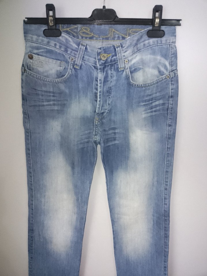 Kadın Mavi Denim Kemerli Midi Jean - Görsel 3