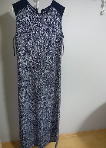 Kadın Lacivert Zebra Desenli V Yakalı Bluz - Görsel 2