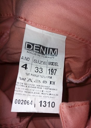 Düğmeli Pembe Pamuk Kumaş Kadın Pantolon - Görsel 5