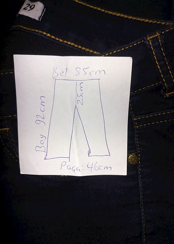 Lacivert Midi Boy Kadın Denim Pantolon - Görsel 7