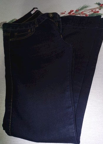 Lacivert Midi Boy Kadın Denim Pantolon - Görsel 5