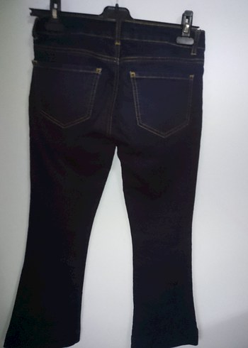 Lacivert Midi Boy Kadın Denim Pantolon - Görsel 4