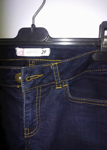 Lacivert Midi Boy Kadın Denim Pantolon - Görsel 3