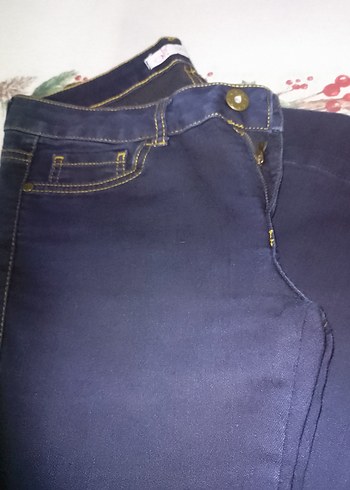 Lacivert Midi Boy Kadın Denim Pantolon - Görsel 6