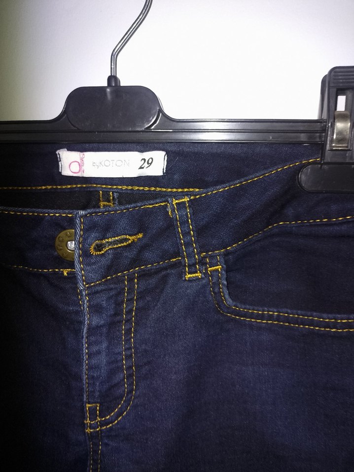 Lacivert Midi Boy Kadın Denim Pantolon - Görsel 3