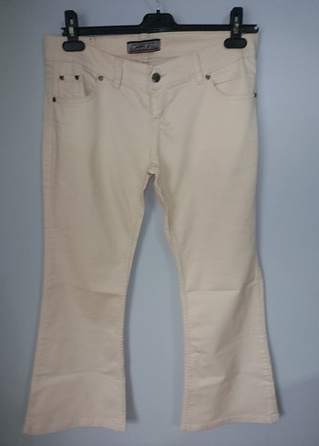 Beyaz Pamuk Kadın Kumaş Pantolon - Görsel 2