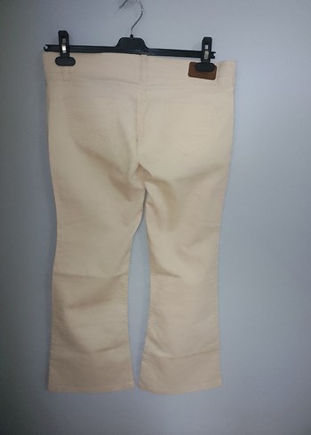 Beyaz Pamuk Kadın Kumaş Pantolon - Görsel 4