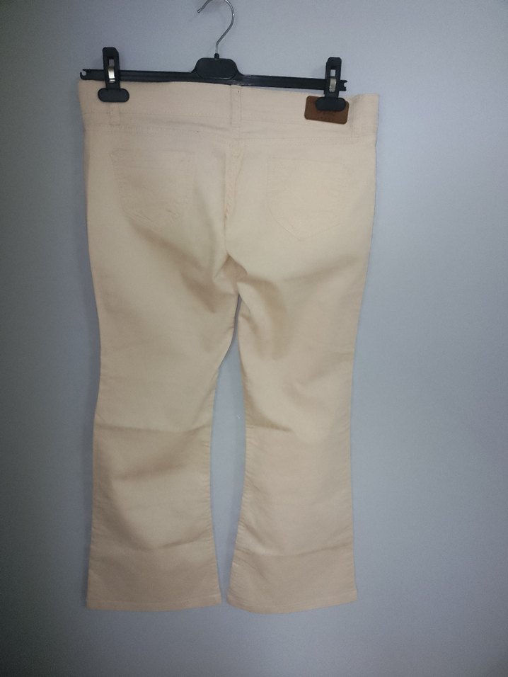 Beyaz Pamuk Kadın Kumaş Pantolon - Görsel 4