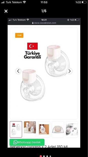Giyilebilir süt pompası