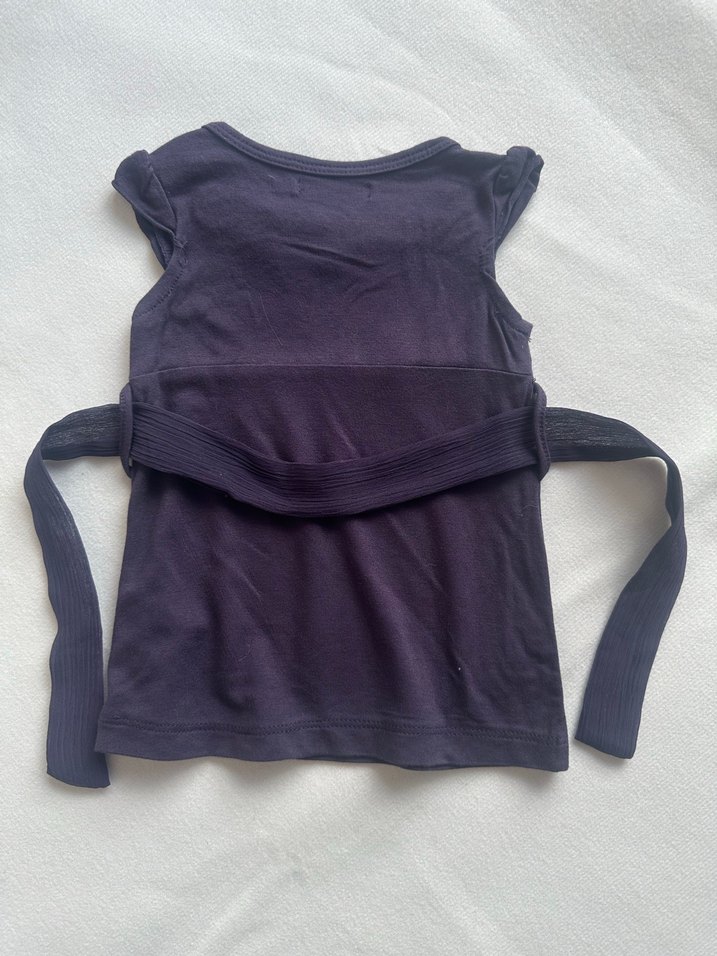 Kız Çocuk Mor Kolsuz Fırfırlı Gömlek - Görsel 2