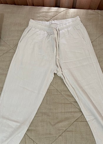 Zara Beyaz Erkek Keten Pantolon