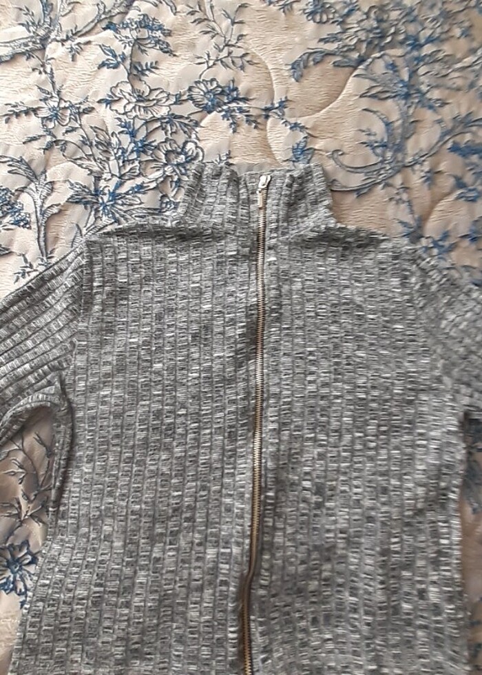 Boğazlı ince ceket fermuarlı - Görsel 4