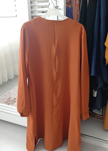 xl Beden Uzun Kollu Geniş Kesim Turuncu Tunik