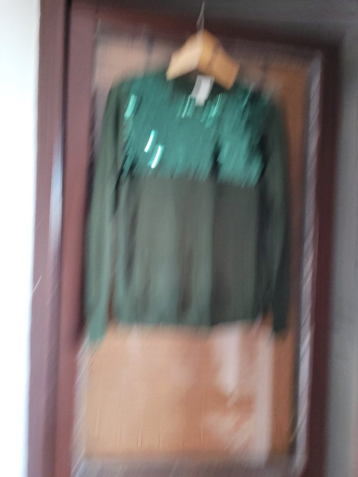 payetli hakiYeşil Kadın Triko Sweatshirt - Görsel 4