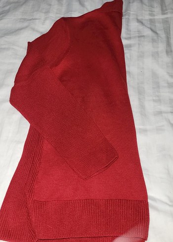 Koyu bordo Kadın Örgü Yün Hırka - Görsel 4