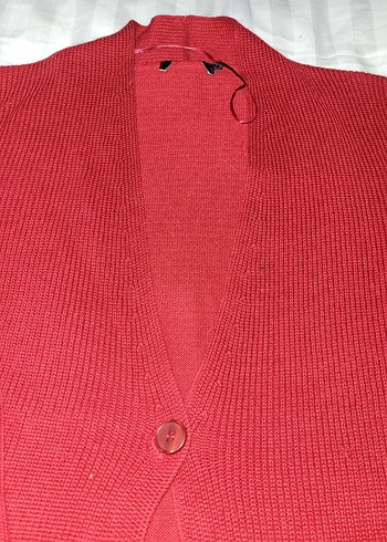 Koyu bordo Kadın Örgü Yün Hırka - Görsel 3