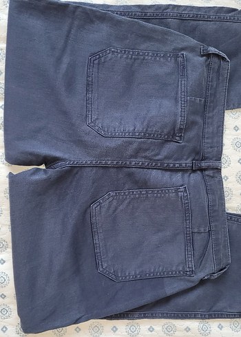 Düğmeli Gri Kot Pantolon - Görsel 3