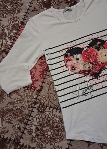 Kız Çocuk Dantel Detaylı Bohem Tişört - Görsel 2