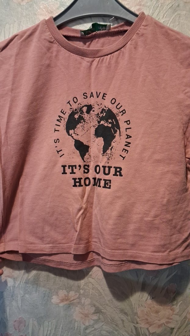 Kız Çocuk Pembe Baskılı Kısa Kollu Tişört - Görsel 2