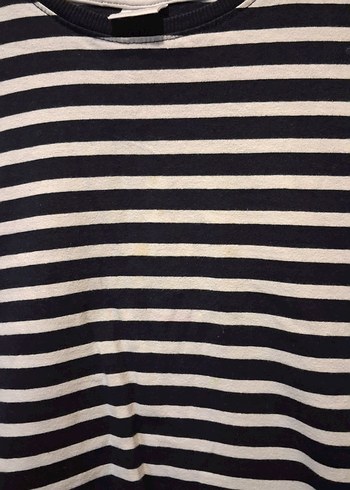 Kız Çocuk Gri Çizgili Uzun Kollu Tişört - Görsel 3