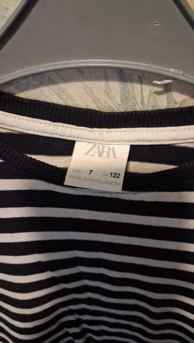 Kız Çocuk Gri Çizgili Uzun Kollu Tişört - Görsel 2