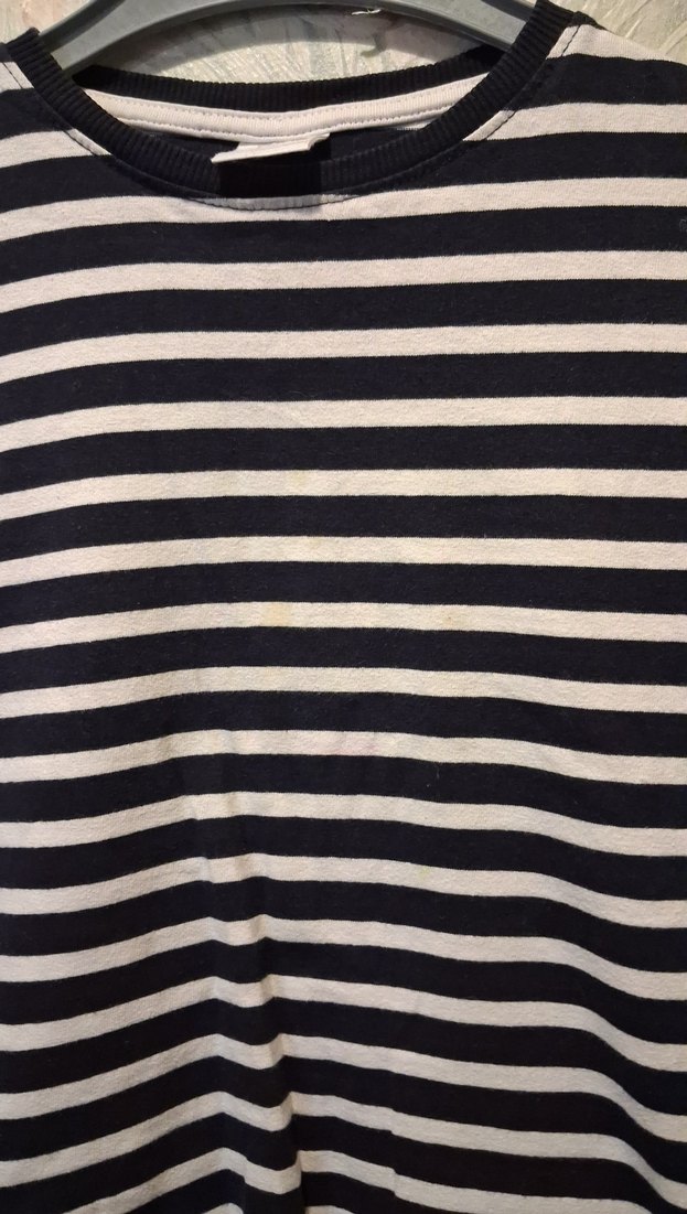 Kız Çocuk Gri Çizgili Uzun Kollu Tişört - Görsel 3