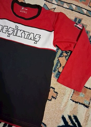 Kırmızı Siyah Baskılı Erkek Sweatshirt - Görsel 4