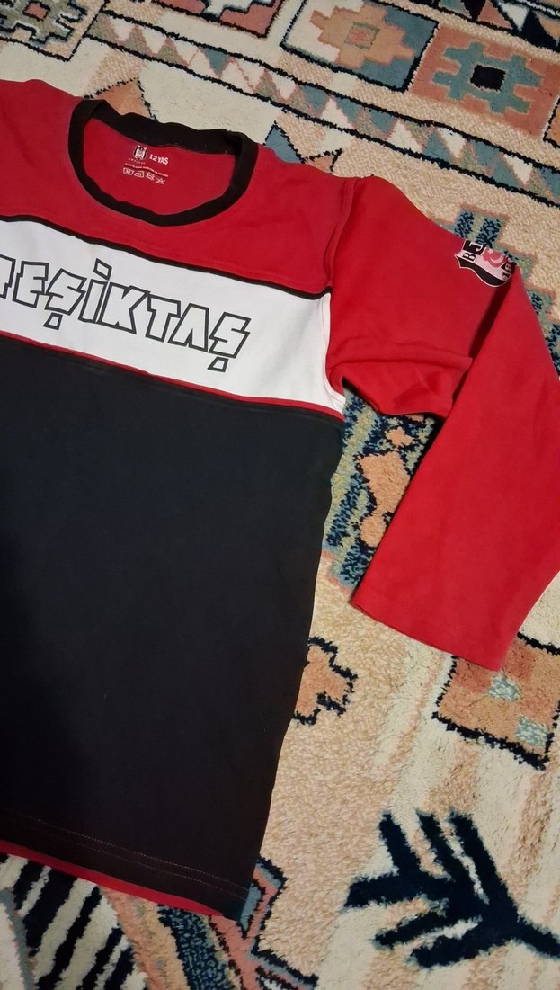 Kırmızı Siyah Baskılı Erkek Sweatshirt - Görsel 4