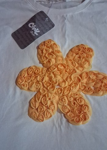 Kız Çocuk Beyaz Kısa Kollu Tişört - Görsel 5