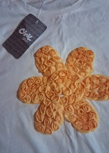 Kız Çocuk Beyaz Kısa Kollu Tişört - Görsel 2