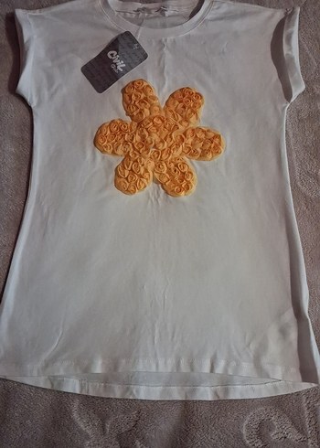 Kız Çocuk Beyaz Kısa Kollu Tişört - Görsel 4